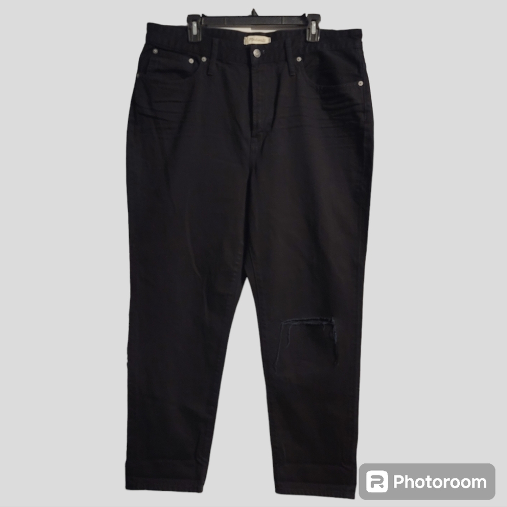 Madewell The Perfect Vintage Jean Womens 33 (38) Black Curvy Tappered Moms AJ192 - Picture 2 of 14